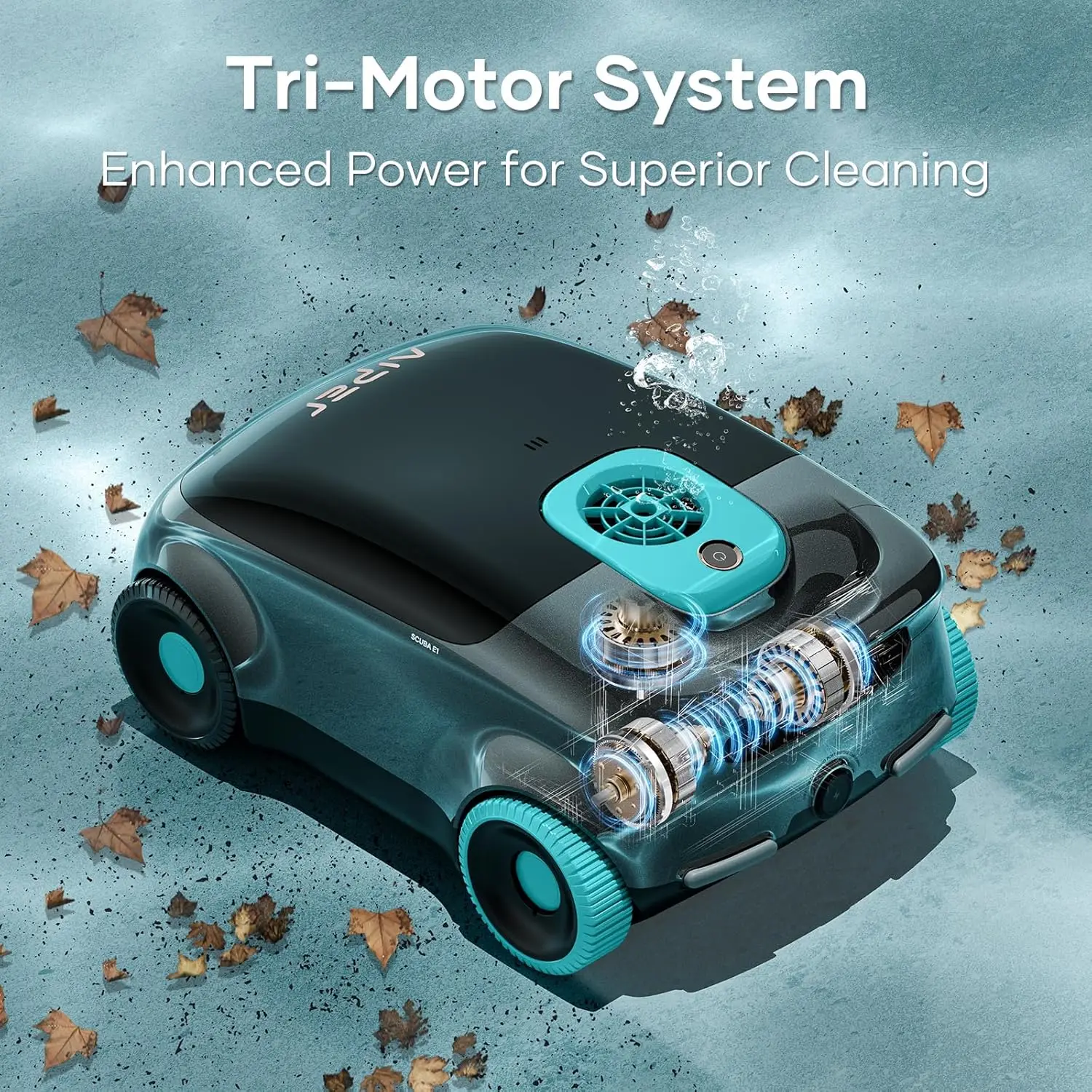 Cordless Robotic Pool Cleaner, Pool Vacuum for Above Ground Pool with Advanced Filtration, Motor & LED Indicator,