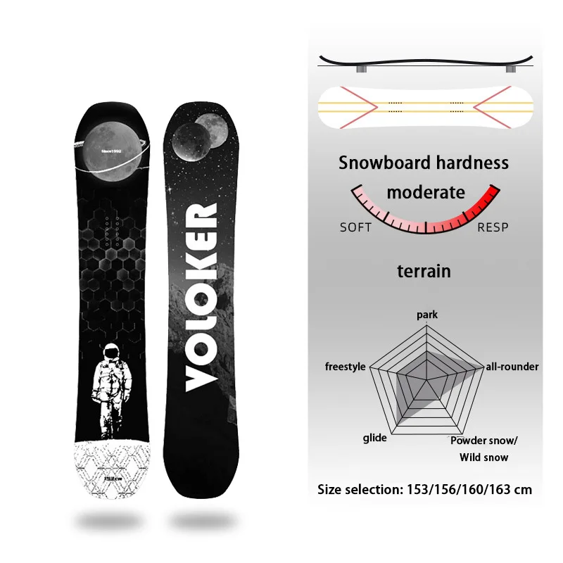 

VOLOKER Classic CAMBER Мужской сноуборд для взрослых, прочный универсальный сноуборд, сэндвич-строительство
