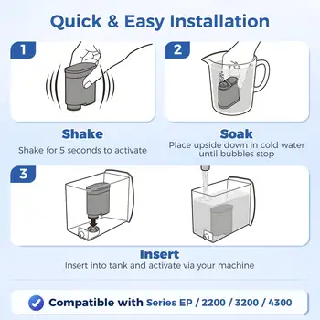 AquaClean-filter kompatibelt med Philips kaffemaskiner – CA6903 vattenfilter för EP1220/2230/3241, serie 1200/2200/3200/5400 6 best sales Aquaclean - №2