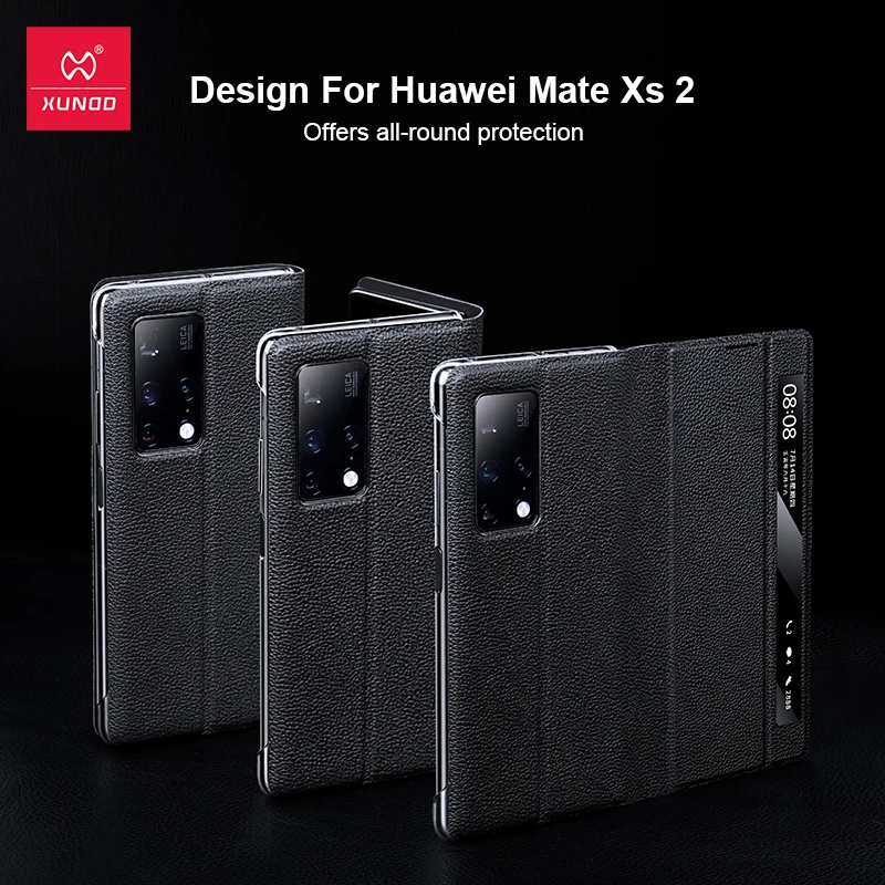 Xundd Flip Case For Huawei Mate Xs 2 Case Genuine Leather Shockproof Full Coverage Cover Smart Stand Case For Huawei Mate XS2 X2