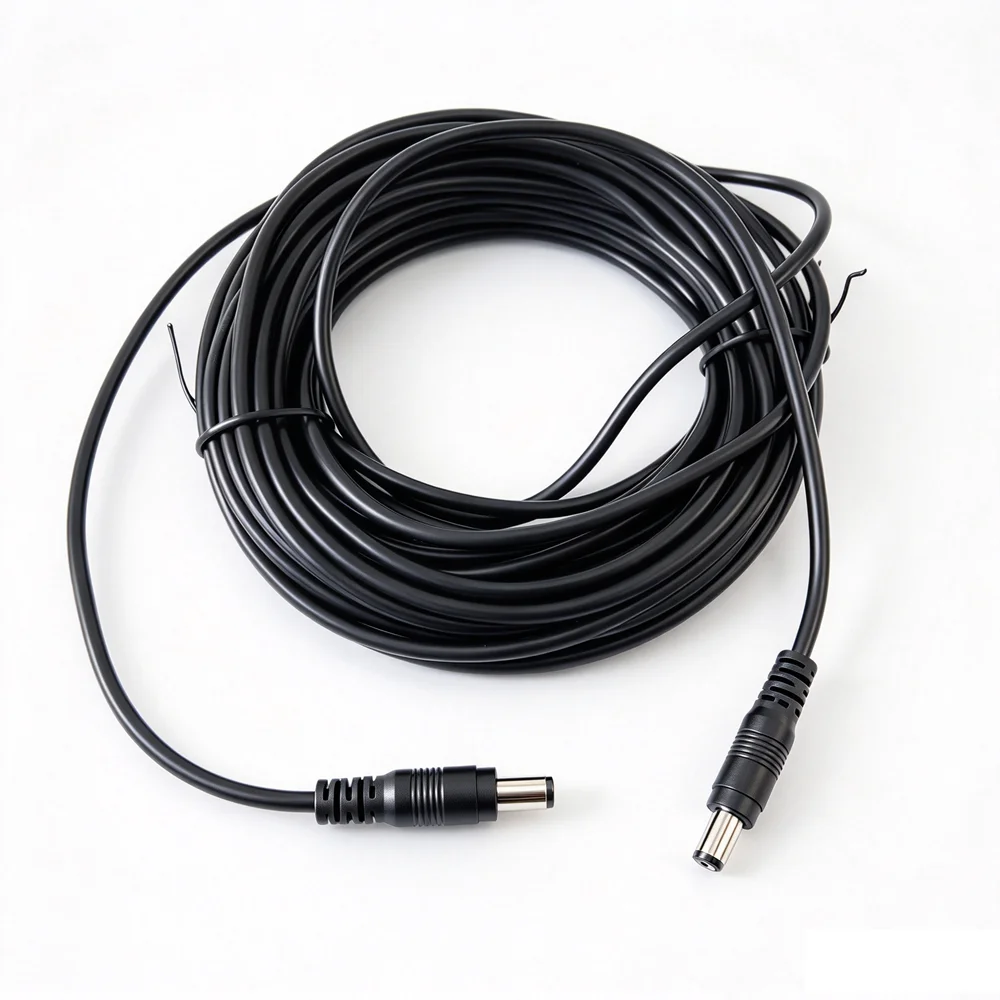 12V/24V DC Power 5.5 x 2.1mm Male to 5.5 2.1mm Male Power Cord DC Power Supply Adapter Wire For CCTV Camera, Router