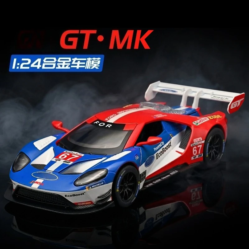 

Масштабная модель 1:24 GT MK II LM GTE Supercar, литая из металлического сплава, со звуком и светом, коллекционная, детская игрушка, подарок