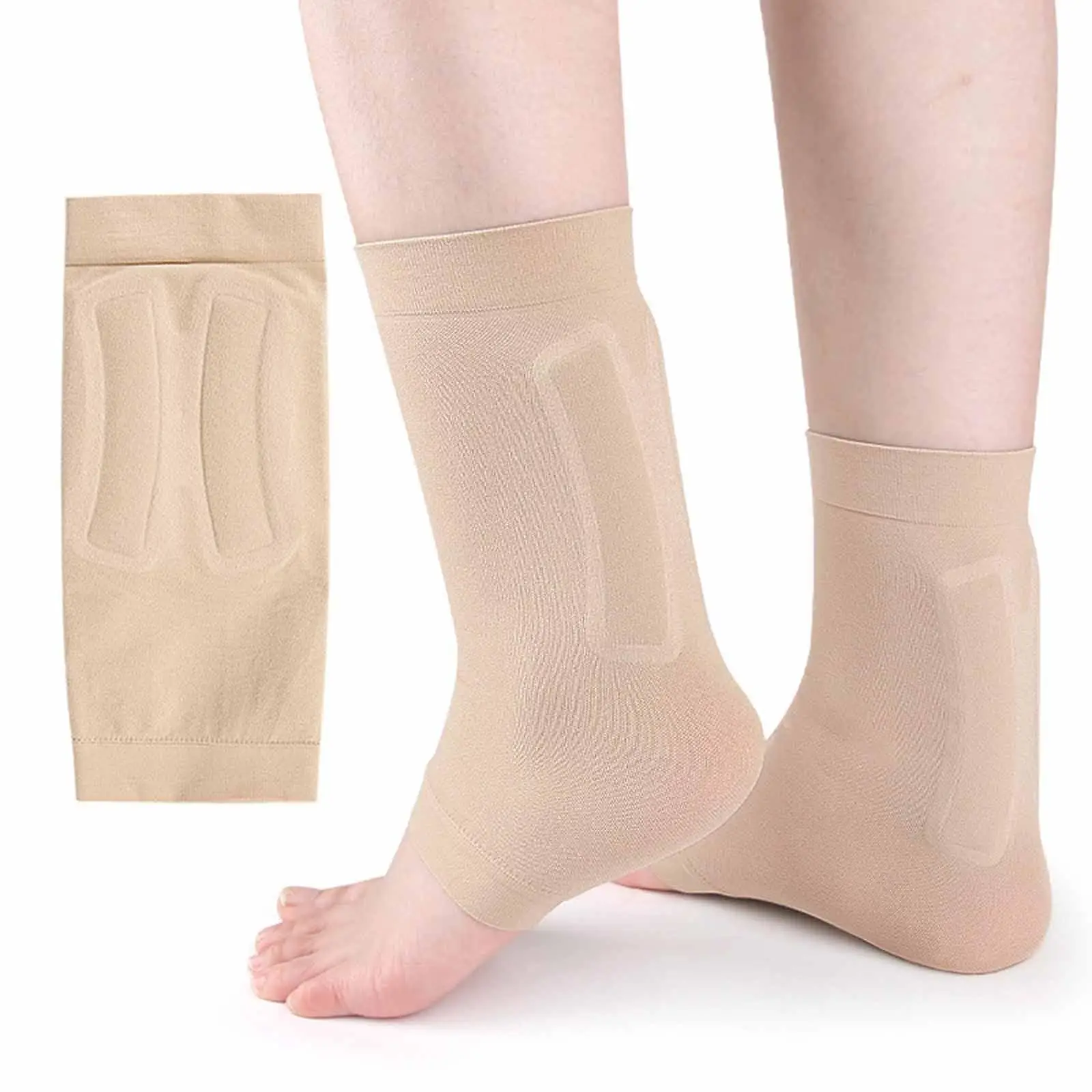 

Compression Ankle Brace Sock Gel Padded Stabilizing Wrap for Hiking Running Cycling Gym Exercise