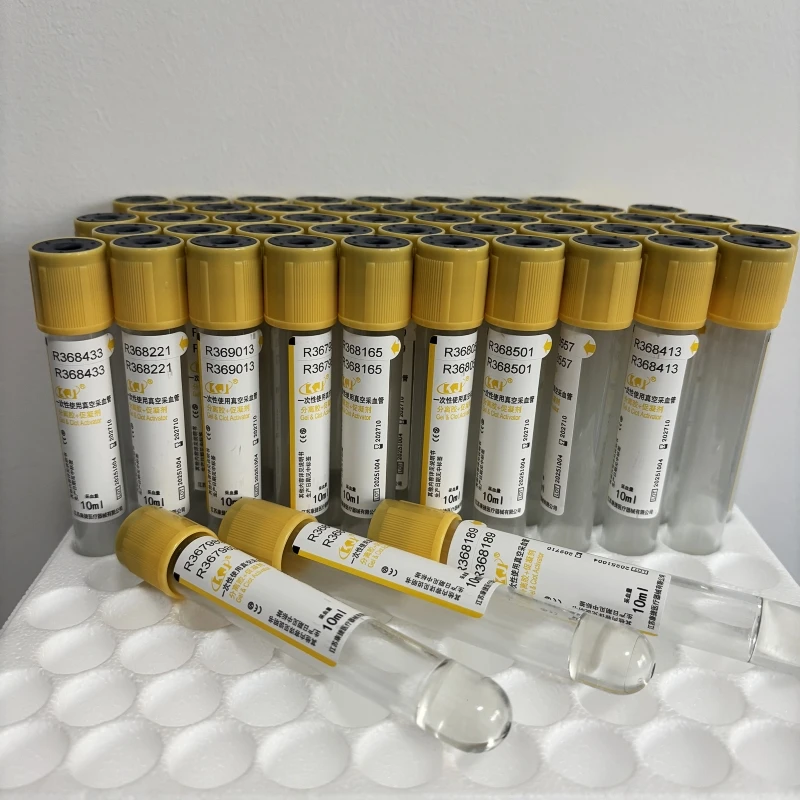 Tubo descartável para ativar gel e coágulo, tubos amarelos, tubo de coleta de sangue a vácuo, tubo de ensaio de sangue, laboratório prp