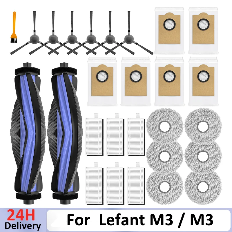Accessori per (Left M3 / M3 MAX / M3L) Filtri HEPA Robot Aspirapolvere Spazzola laterale principale Mop Panno Pad Sacchetti per la polvere