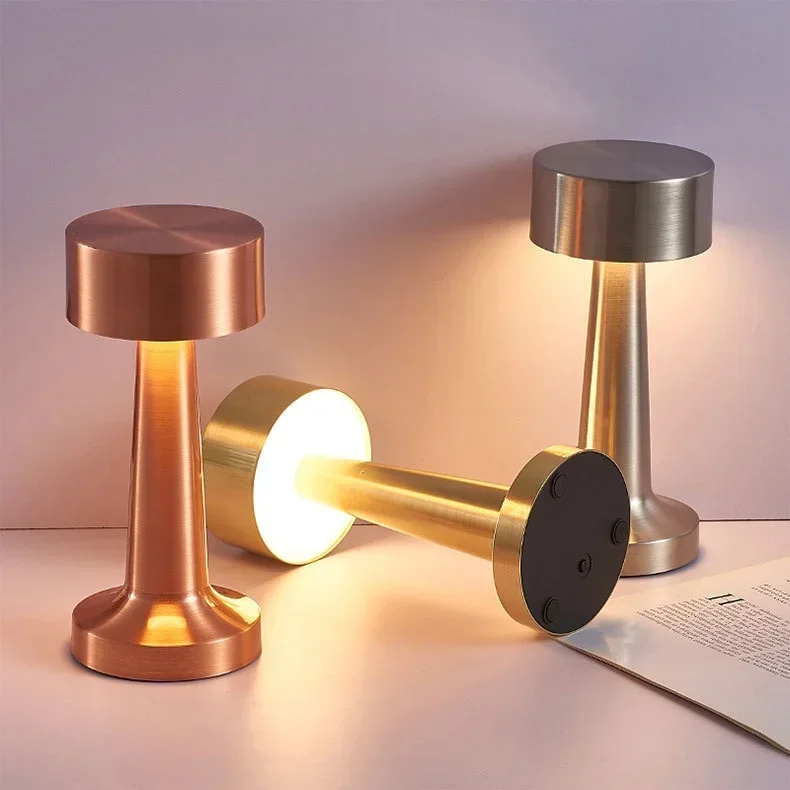 Stylish Dumbbell Shaped Desk Lamp for A Modern Bedroom with Ambient Lighting