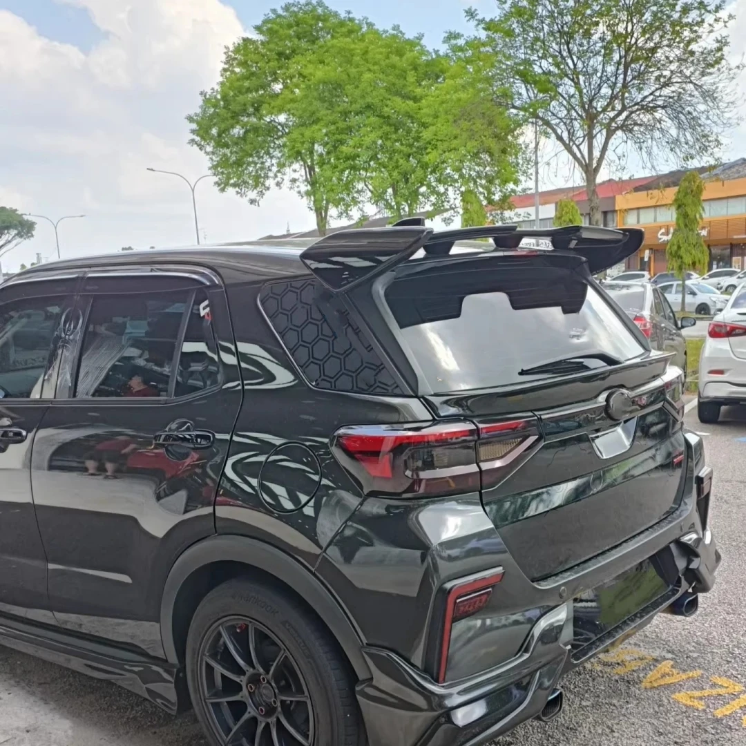 Alerón trasero con patrón de fibra de carbono ABS para Perodua Ativa 19-24, estilo modificado, nuevo.