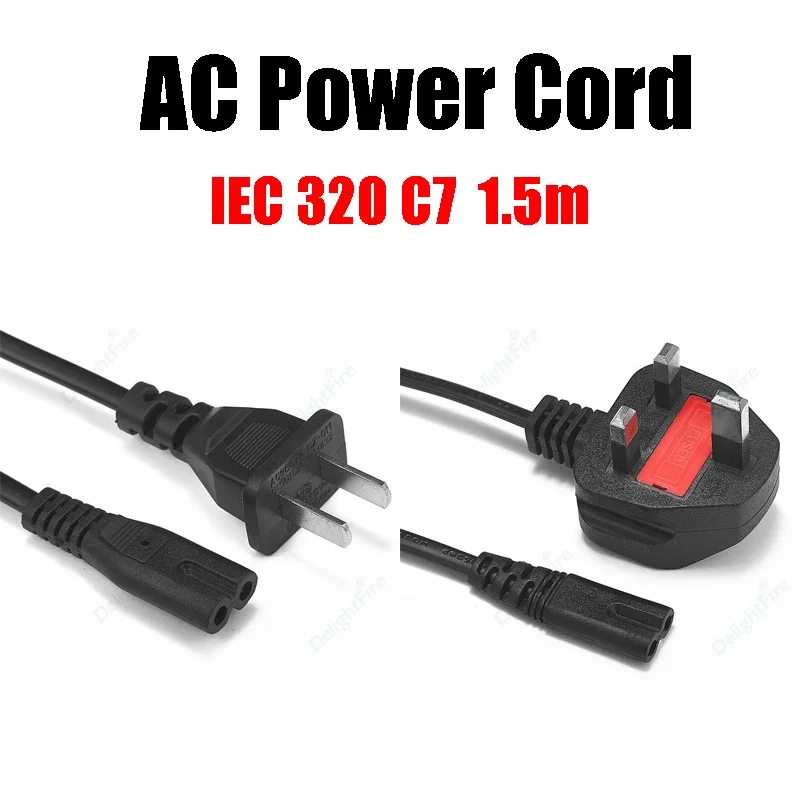 US UK EU Plug AC Power Supply Cable 1.5m IEC C7 Figure 8 Power Extension Cord Cable For HP Lexmark Epson Dell Printer XBOX One S