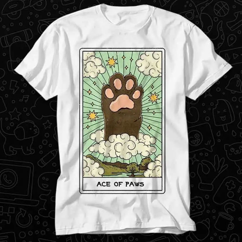 Ace of Paws Tarot Card Fortune Teller T Shirt Top Adult Vintage Music Best Movie OZ468