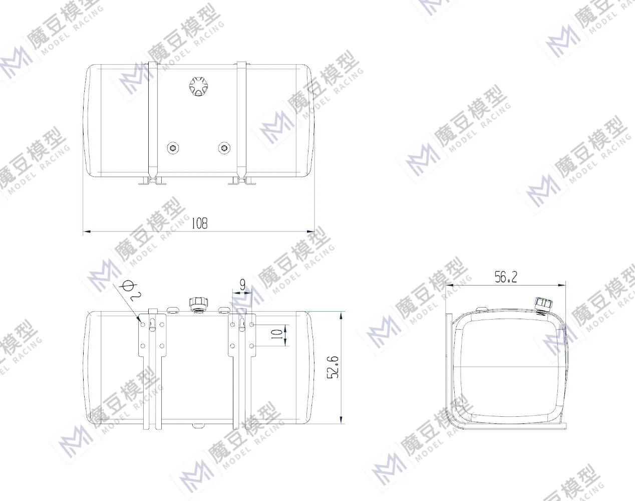 Para TAMIYA 1/14, tanque de aceite de simulación de remolque, cabezal de barro, tanque de aceite hidráulico, camión volquete militar, coche, pieza DIY