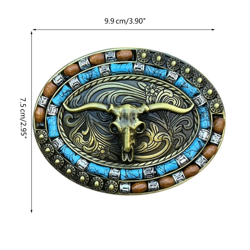 Ox Skull Shape Belt Buckle Adult Unisex Clothing Accessories Buckle for Adult Waist Belt DIY Supplies 066C