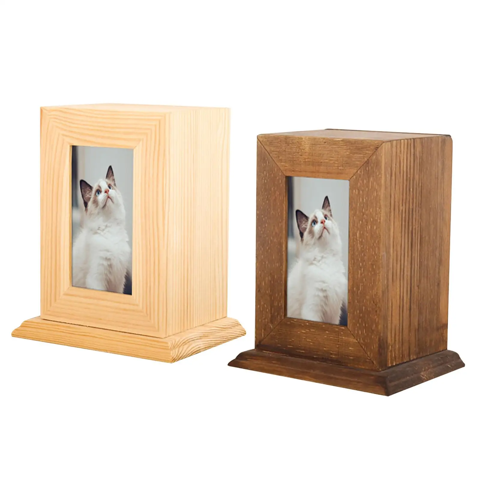 Wooden Pet Cremation Urn for Dogs Cats Ashes Memorial Keepsake Casket