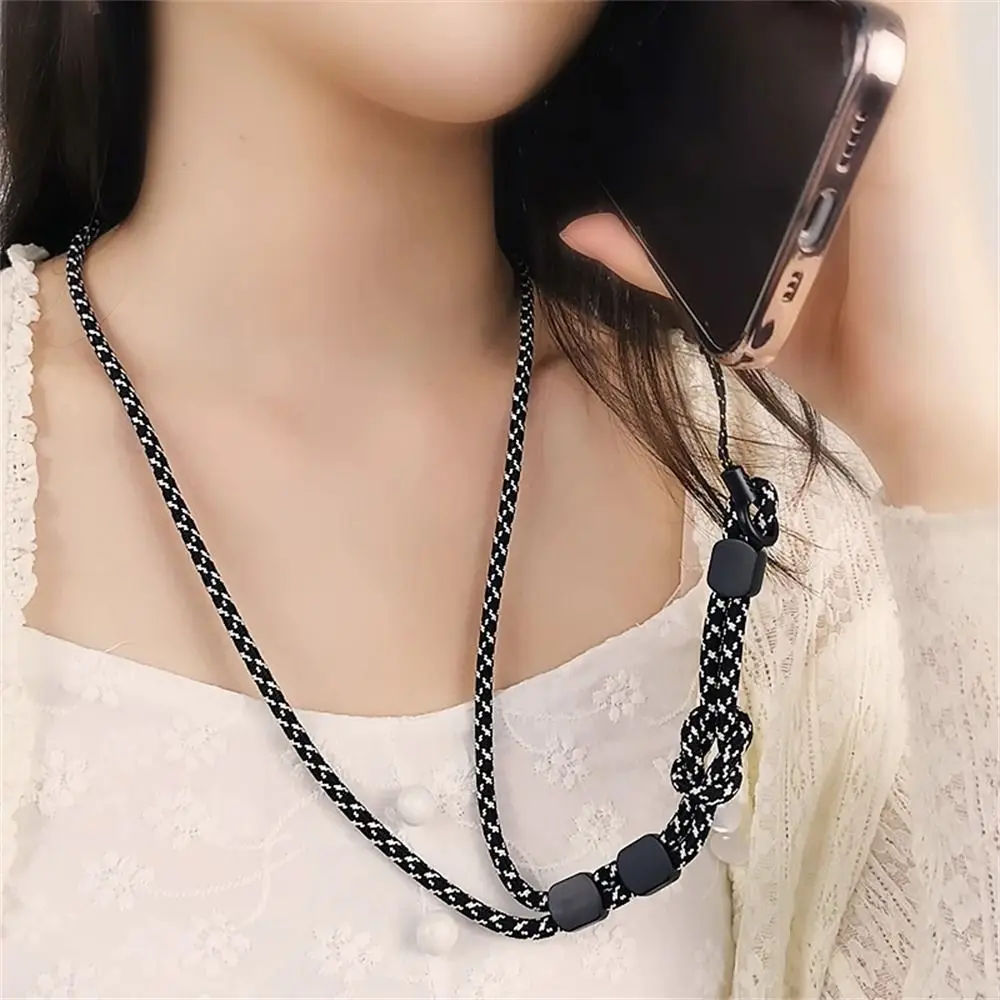 Adjustable Mobile Phone Lanyard Hand-woven Long Neck Phone Hanging Chain Nylon Pendant Cellphone Straps Wrist Straps