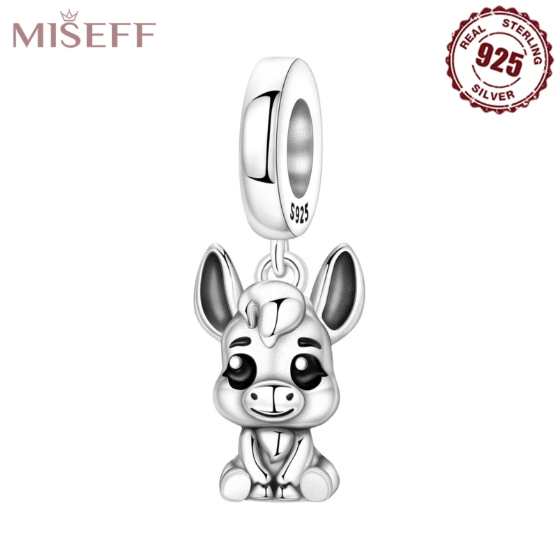 

MISEFF, новинка 2025, стерлинговое серебро 925 пробы, подвеска в виде осла, подвески в виде животного, оригинальный браслет, бусины, ювелирные изделия «сделай сам», женские подарки