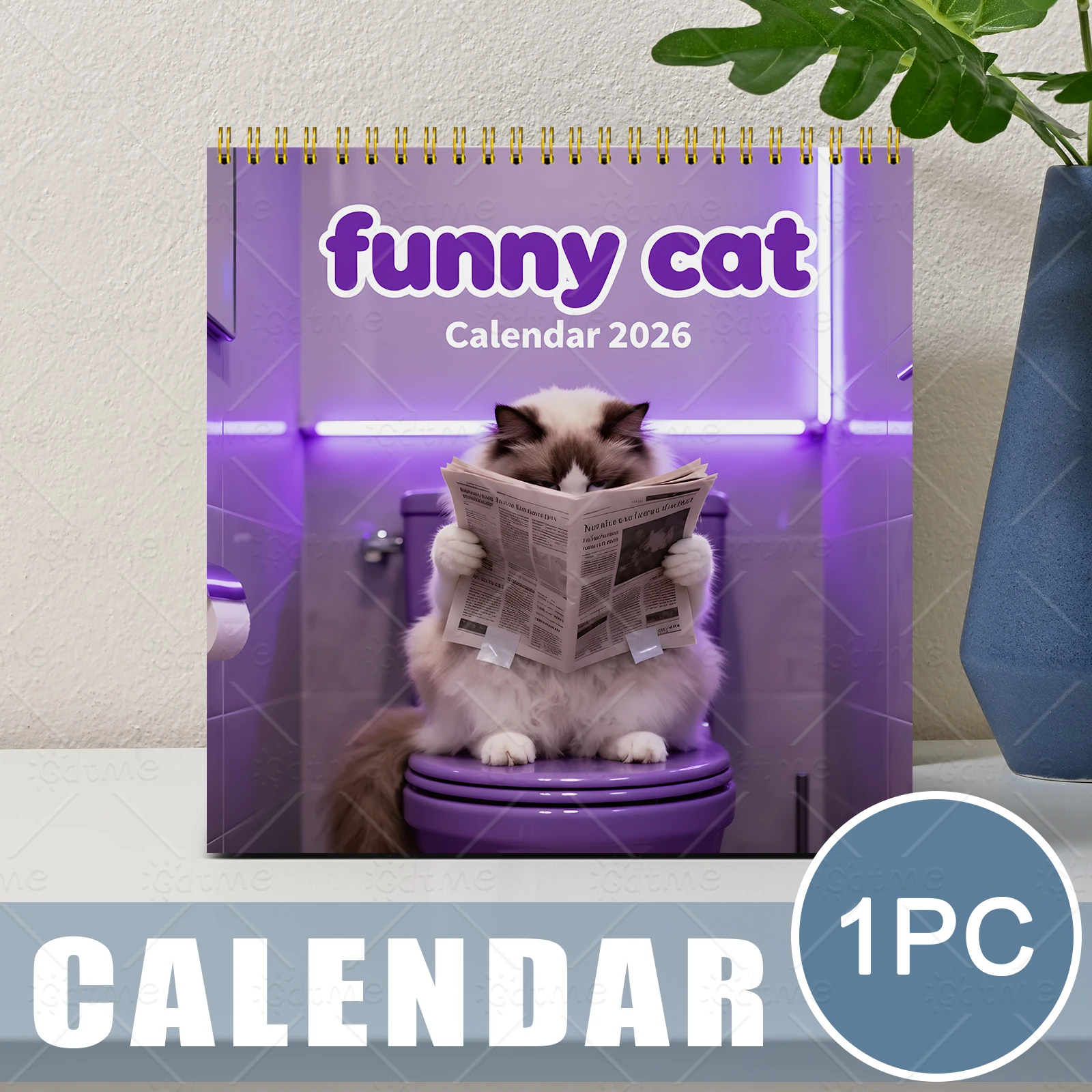 

Настенный календарь с изображением кота на 2026 год, креативный средневековый календарь с котом, 12 месяцев, стиль эпохи Возрождения, 2026 забавный календарь с котом, подарок для любителей кошек