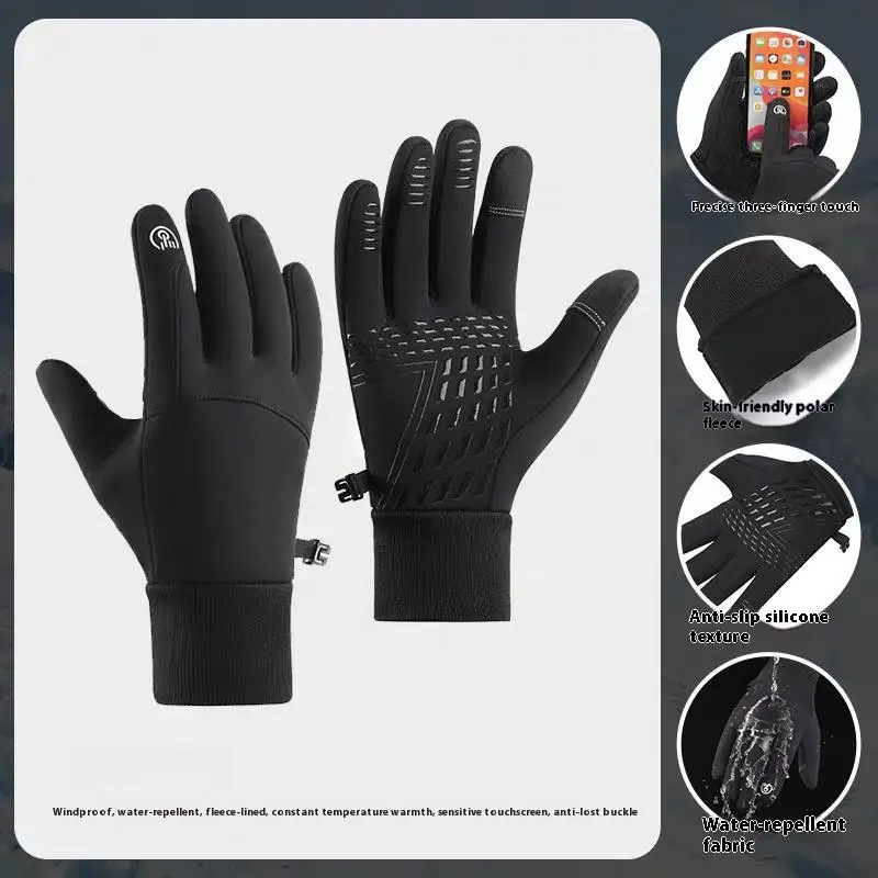 1 Paar Unisex-Winterhandschuhe, wasserdicht, thermisch, für kaltes Wetter, warm, zum Radfahren, Schnee, Touchscreen-kompatibel