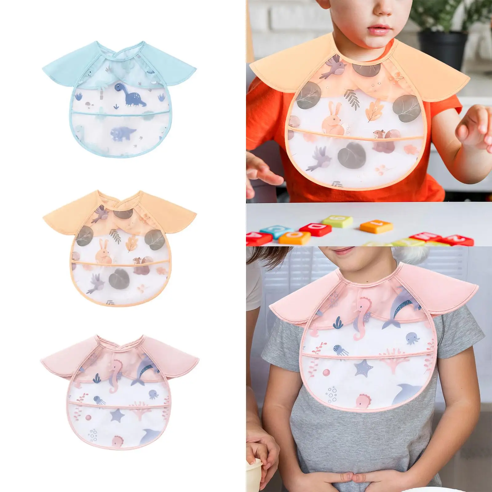 Baby Feeding Bib Baby Bib Lightweight Waterproof Infant Bib for 6-36 Months for