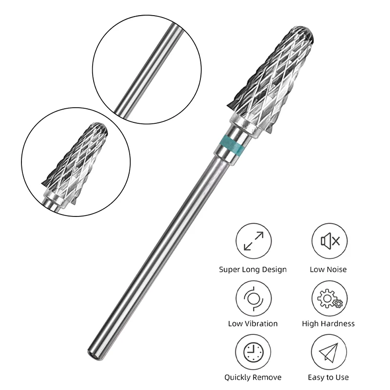 Tungsten Aço Nail Drill Bits para Manicure Elétrica, Pedicure Ferramentas, Nail Polishing Machine, Acessórios Equipamentos, 1Pc