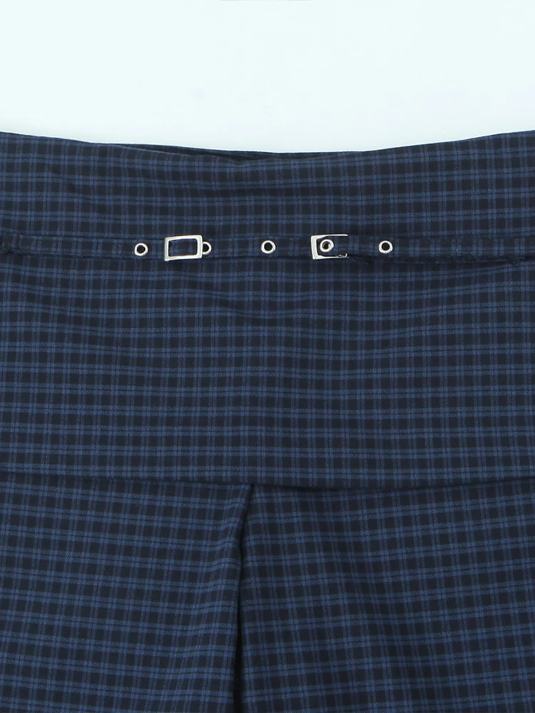 أزياء نسائية جديدة على الطراز الأوروبي، سراويل متوسطة الخصر منقوشة متعددة الاستخدامات وأنيقة وبسيطة وغير رسمية مع حزام. #2