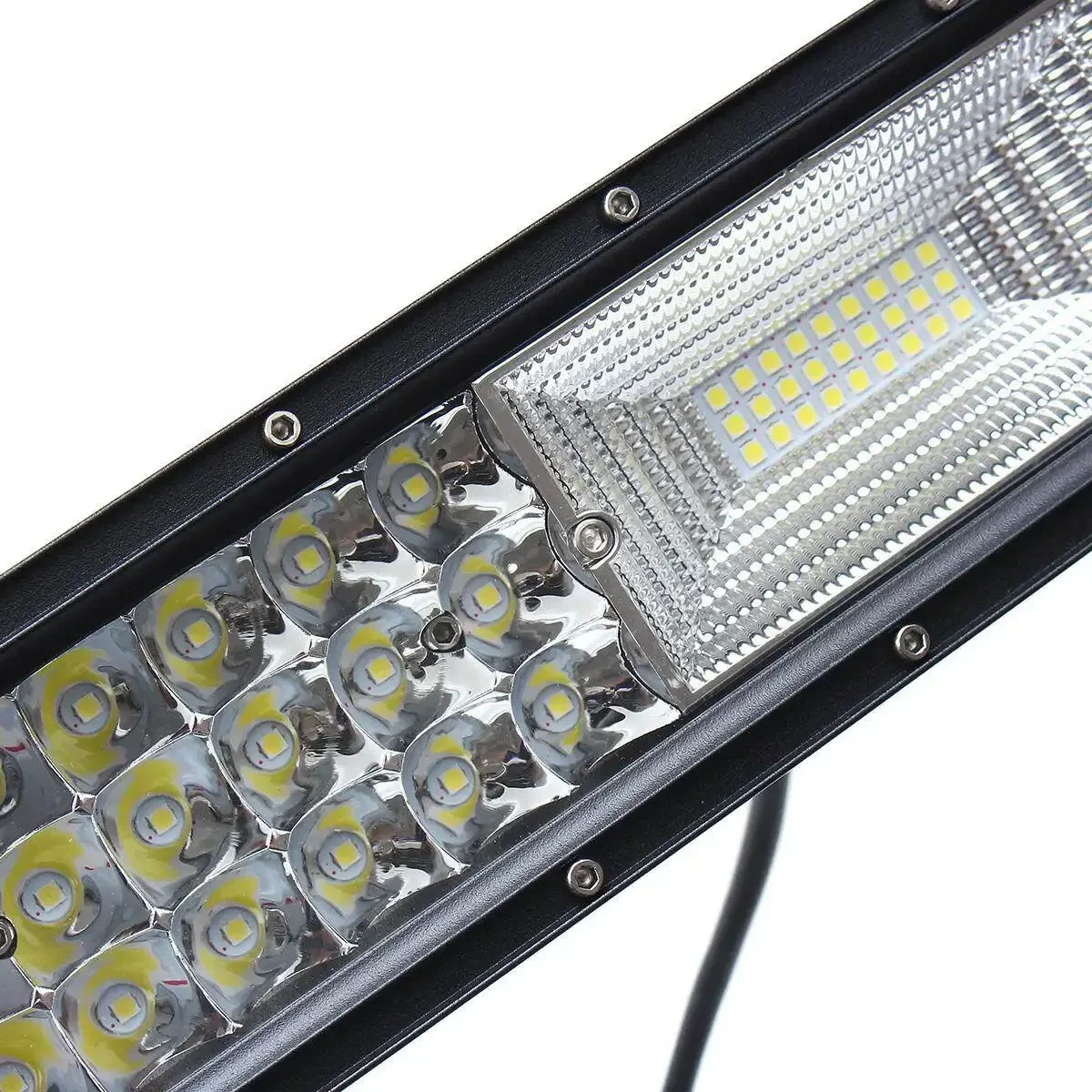 42 Inch IP68 Waterproof 1080W 3-Row 7D Flood+Spot Combo LED Work Light Bar Curved Lamp 108000LM Car Boat Truck Offroad DC10-30V