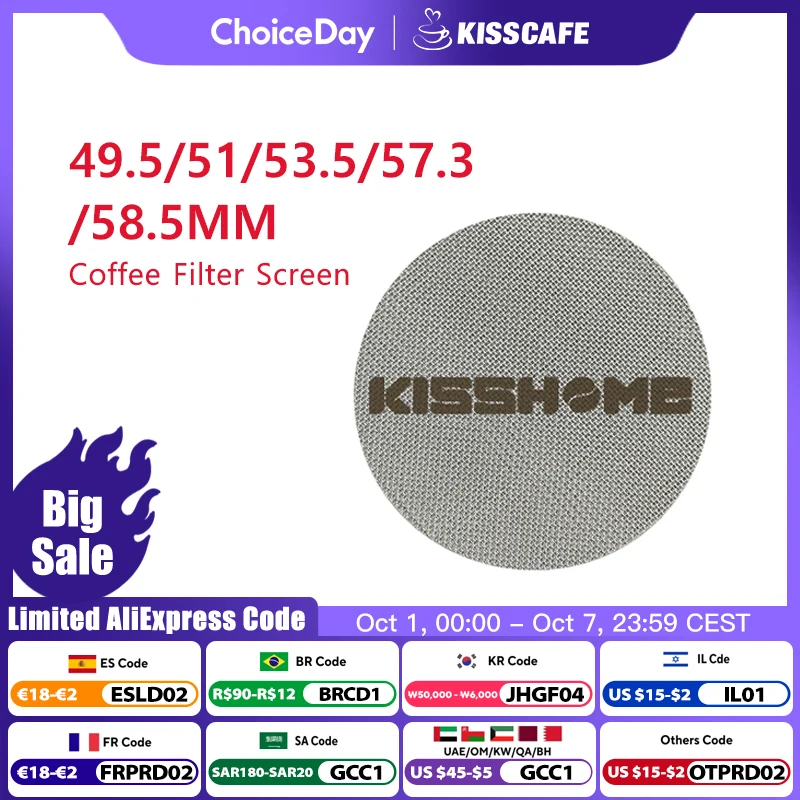 Espresso Puck Screen Filter Screen Mesh Plate Portafilter Wielokrotnego użytku do ekspresów do kawy Akcesoria Barista Tools