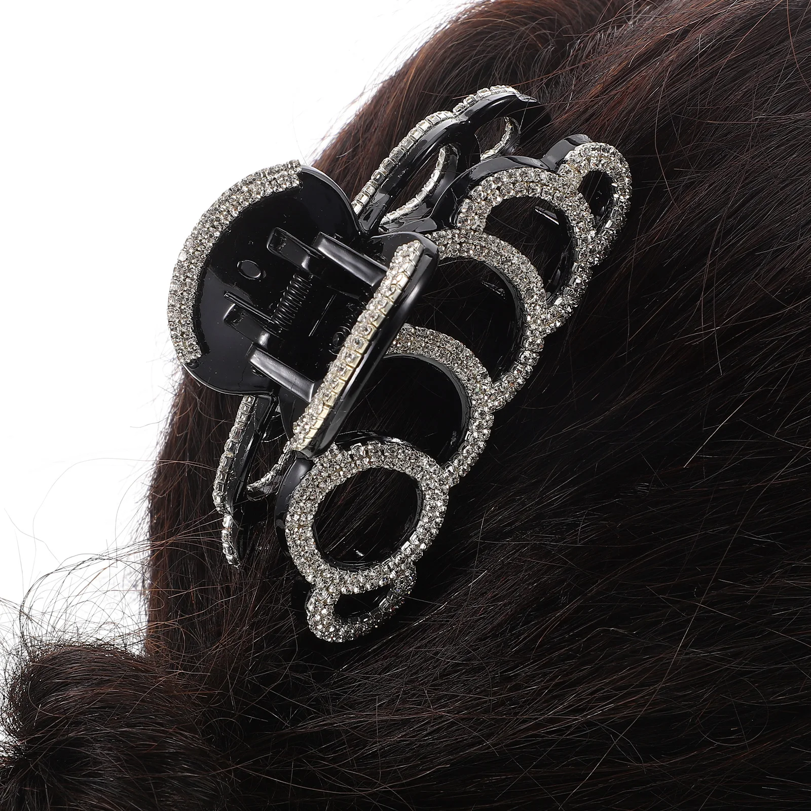 Pinza para el pelo con diamantes de imitación grandes, herramienta de estilismo para lavado de cara y ducha con brillo de resina, accesorio diario para mujer, pinzas para el cabello