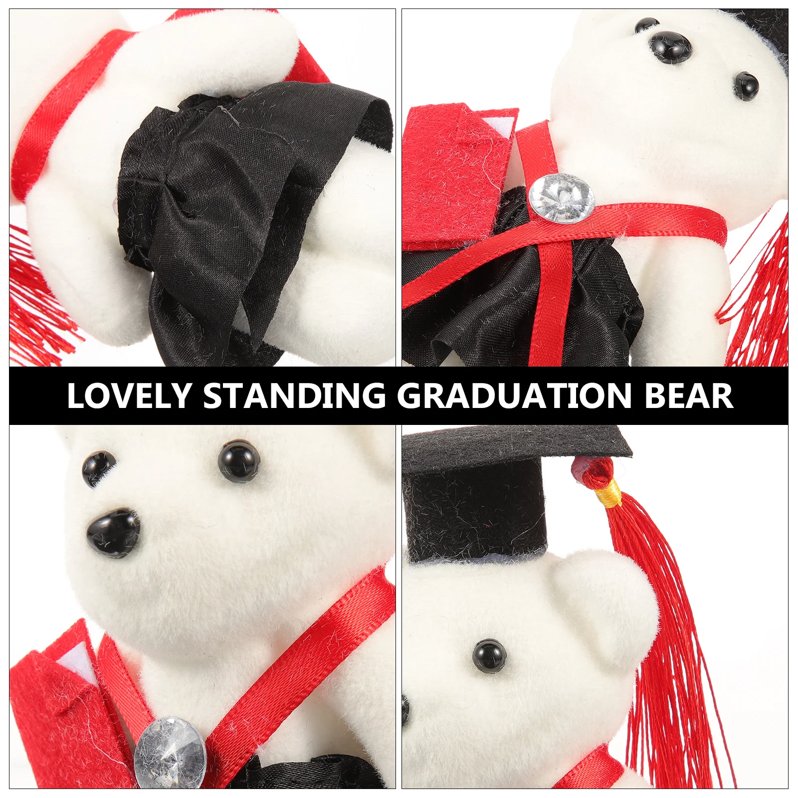 

6 Pcs Doctor Bear Bouquet Materials Graduation Theme Decor Graduates Accessories Figurine Gift Non-woven Fabric