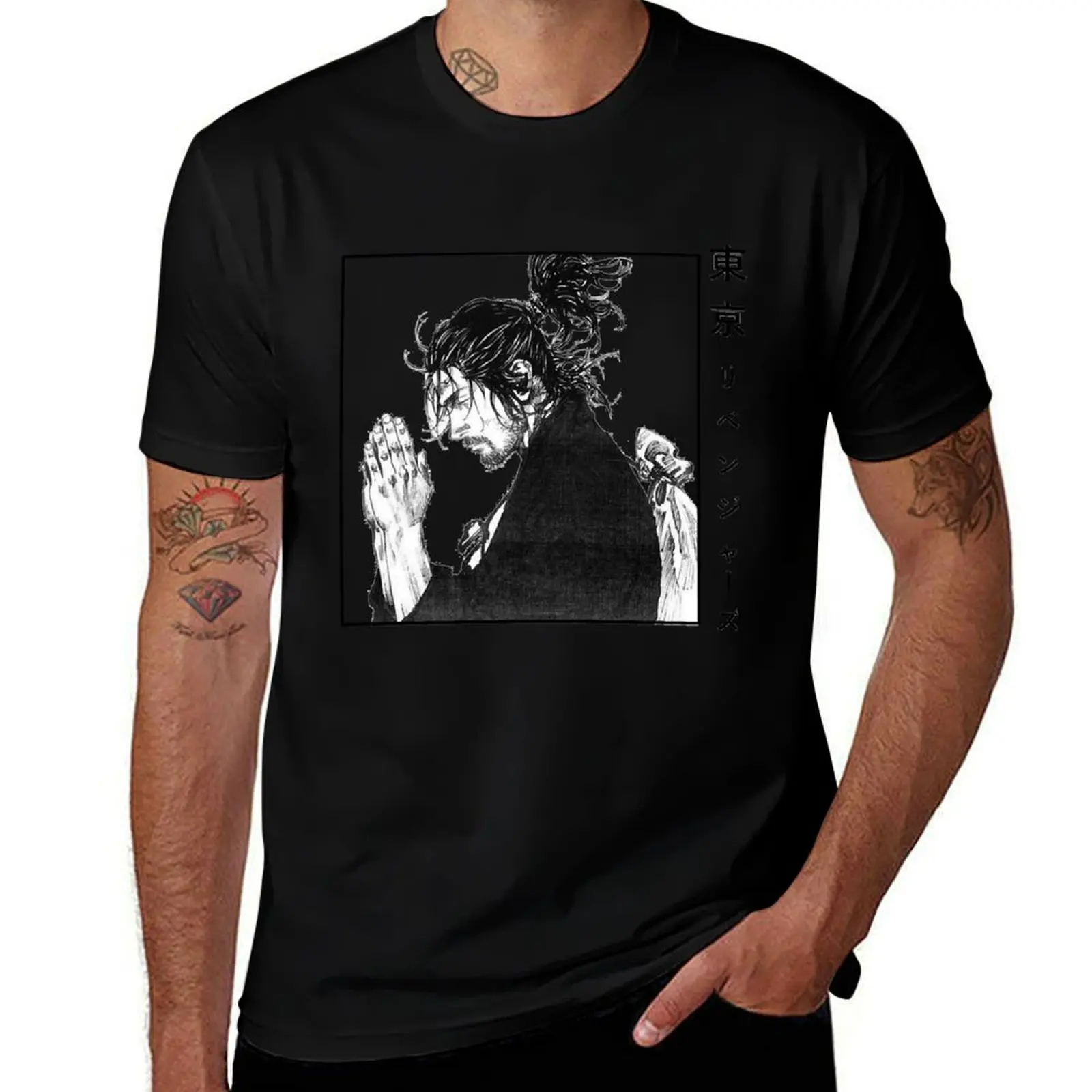 Vintage Photograp Vagabond Musashi Vagabond Manga T-Shirt Minimalist Graphic Tee Shirt T-Shirt