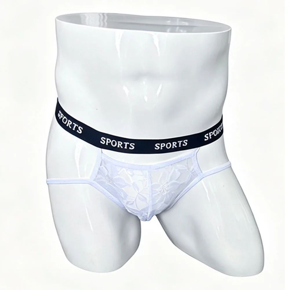 1pc Men Lace Sheer G-strings Temptation Gay Buttock Lift Bulge Pouch Underwear Mesh Lace See Through Erotic Lingerie