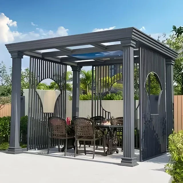 Factory Direct Aluminum Arbor Pavilion Outdoor Garden Waterproof Sunroom & Glass House Anti-Corrosion