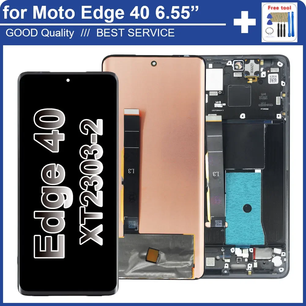 AMOLED LCD for Motorola Edge 40 XT2303-2 LCD Display Touch Screen Digitizer Replacement for Moto Edge 40 XT2303-2 LCD With Frame