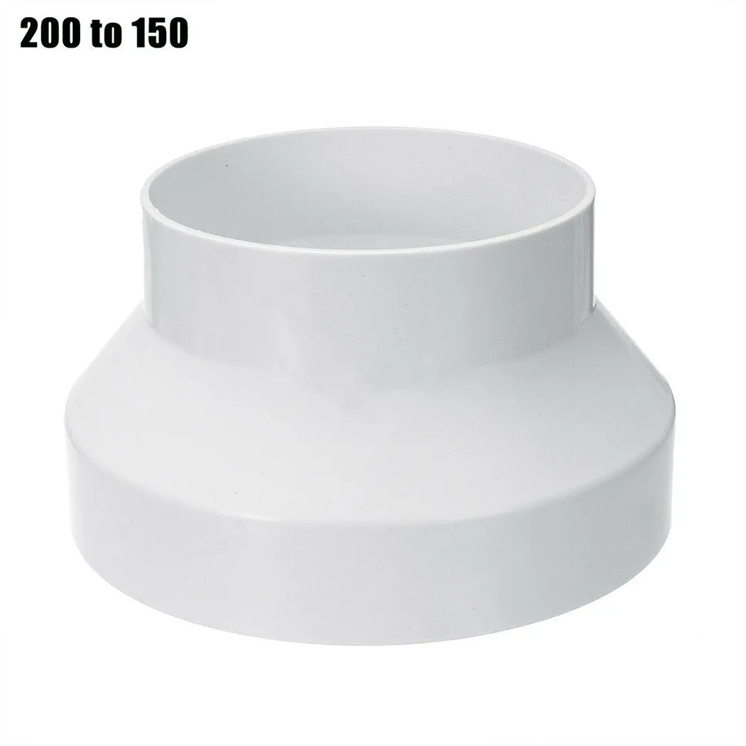 Adattatore per ventole di scarico Raccordi da 150 a 100 mm Parti in ABS da 200 a 150 mm Riduttore in plastica Sostituisci la ventilazione di ricambio Bianco