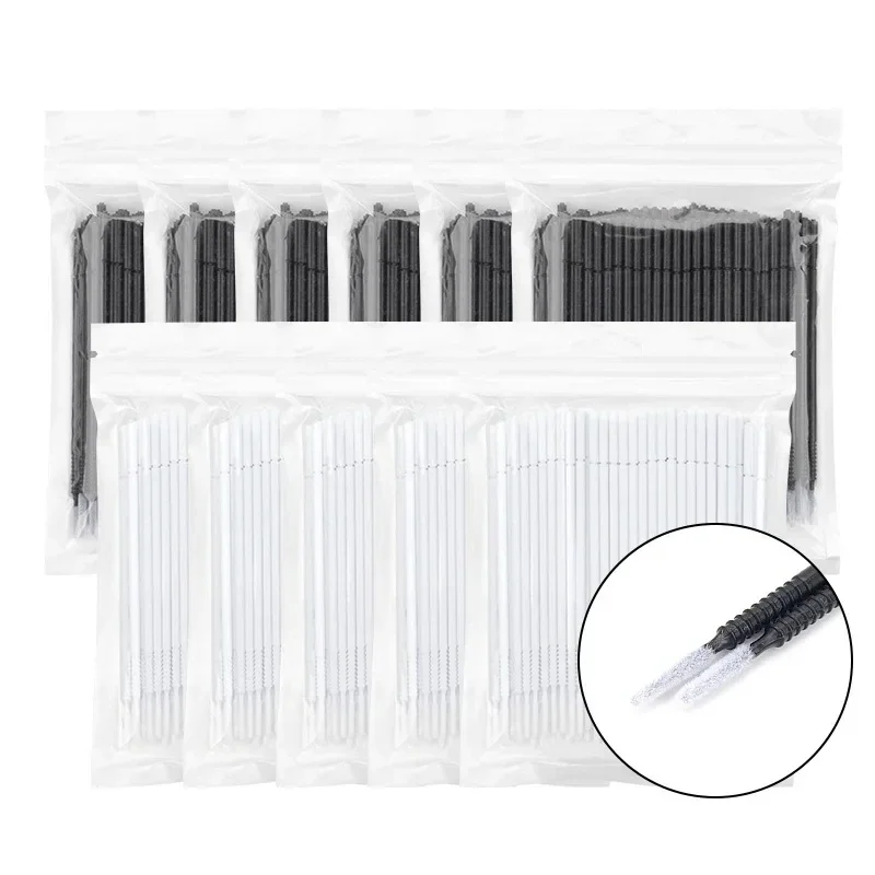 100 pçs descartável espiral rímel escova lidar com microbrush aplicador cílios escovas extensão dos cílios ferramentas de maquiagem