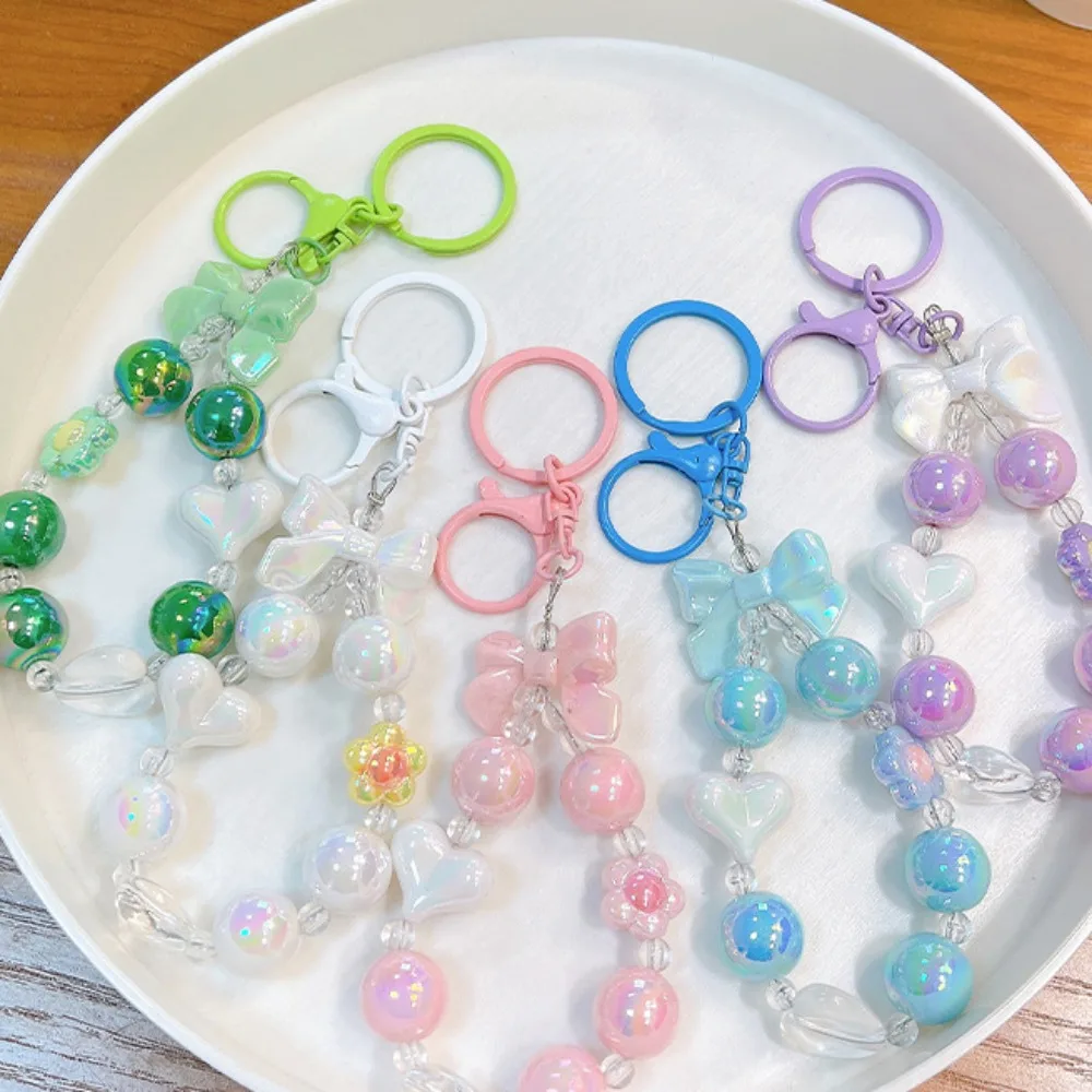 سوار مطرز بالخرز ، مضاد للخسارة ، حبل قصير للهاتف المحمول ، سلسلة زهور إبداعية ، قلب