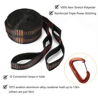 Outdoor Hammock Straps with More Adjustable Loops and Ultra-Length Outdoor Hammock Straps and Belts with 7075 Alloy Aluminum 2