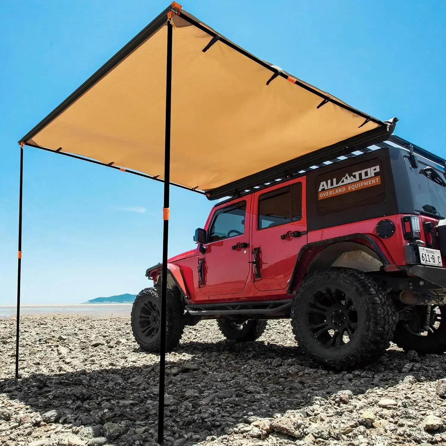 

Vehicle Awning 6.6'x8.2' Roof Rack Pull-Out Sun Shade UV50+, Weatherproof 4x4 Side Awning for Camping & Overland