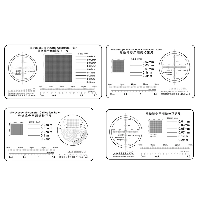 1pc Soft Ruler Microscope Micrometer Calibration Slide Line Width Particle Diameter Measurement High Precision Film Point Gauge