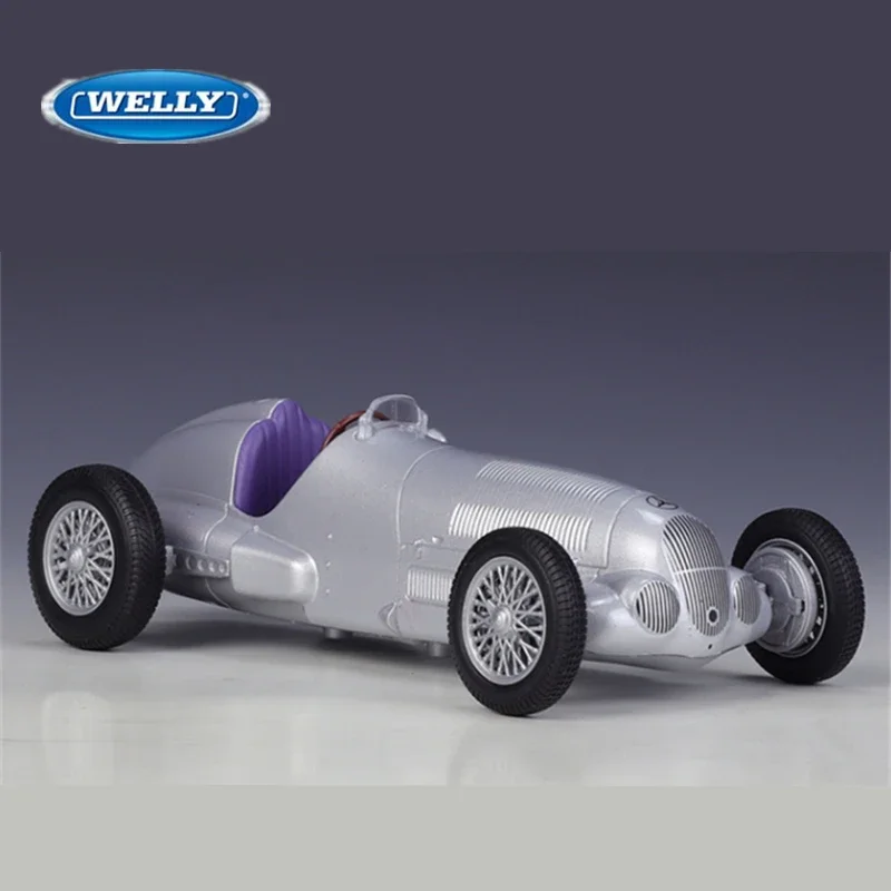 WELLY-Modèle de voiture de sport classique en alliage moulé sous pression, véhicules jouets, simulation de voiture, cadeau pour enfants, Mercedes Benz W125, 1/24, 1937