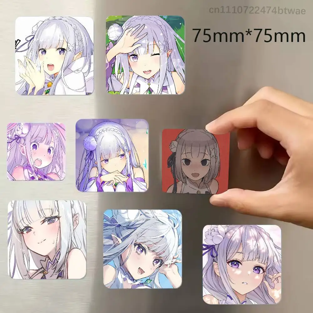 ReZero E-Emilia Tan Refrigerator Magnet Square Stickers Can Be Used To Personalize Are Ideal Keepsakes Or Gifts