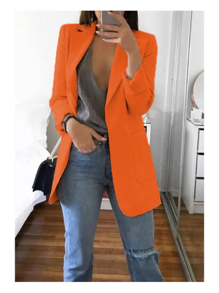 Women\'s Jacket 2023 Blazers New Ladies Professional Office Lapel Cardigan Temperament Suit Jacket Casual Blazer Women Lady Coat