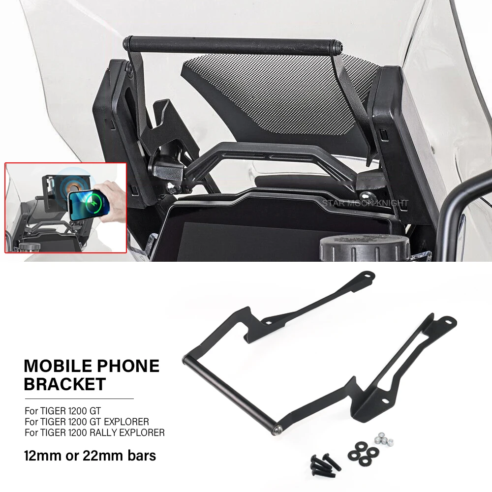 For TIGER 1200 GT EXPLORER RALLY EXPLORER 2022 - Accessories Wireless USB Mobile Phone Charge Holder GPS Navigation Bracket