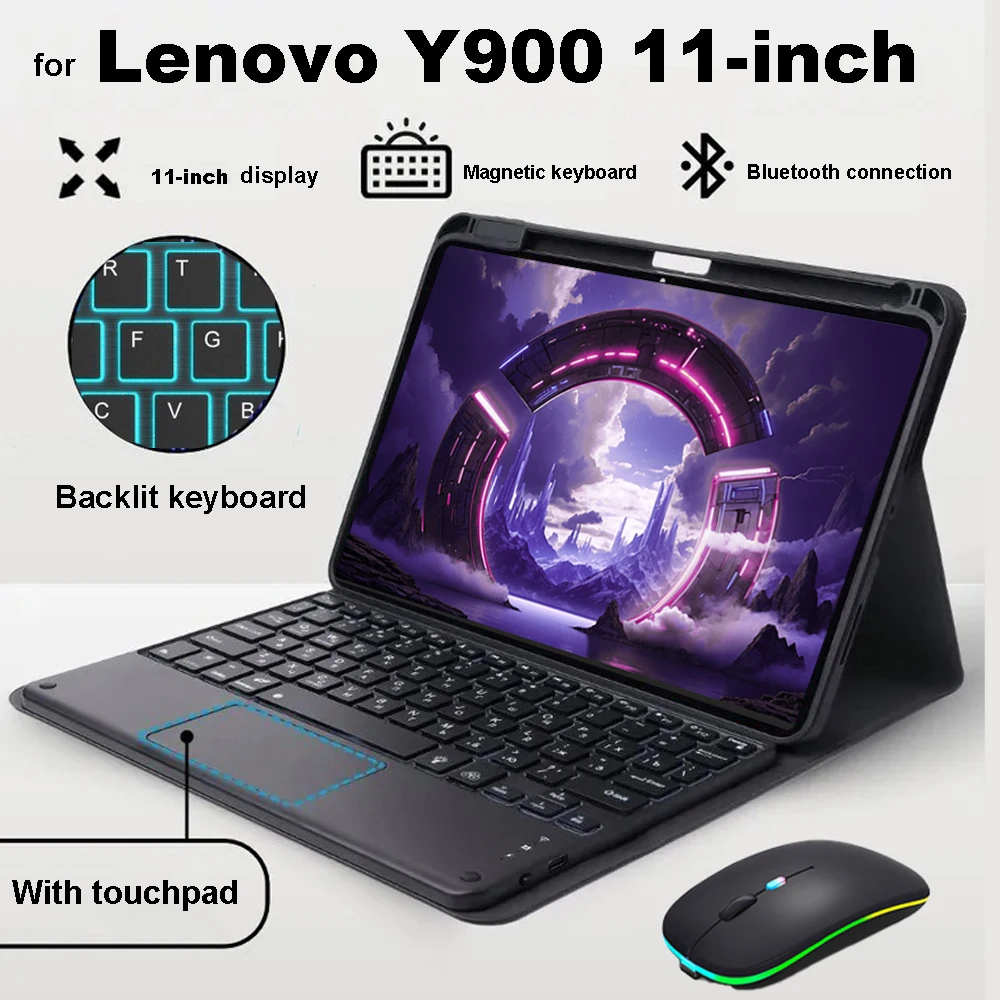 Case for Lenovo Y900 11 Inch 2026, Bluetooth Keyboard Cover for lenovo Y900 11, Smart Stand Cover