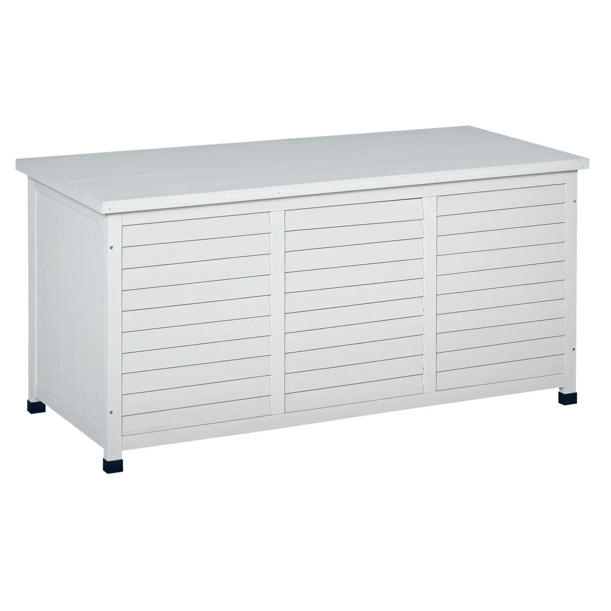 Caisse de jardin en bois d'épinette massif 127x56x60 cm imperméable 284L blanche avec volets de ventilation et pieds de protection