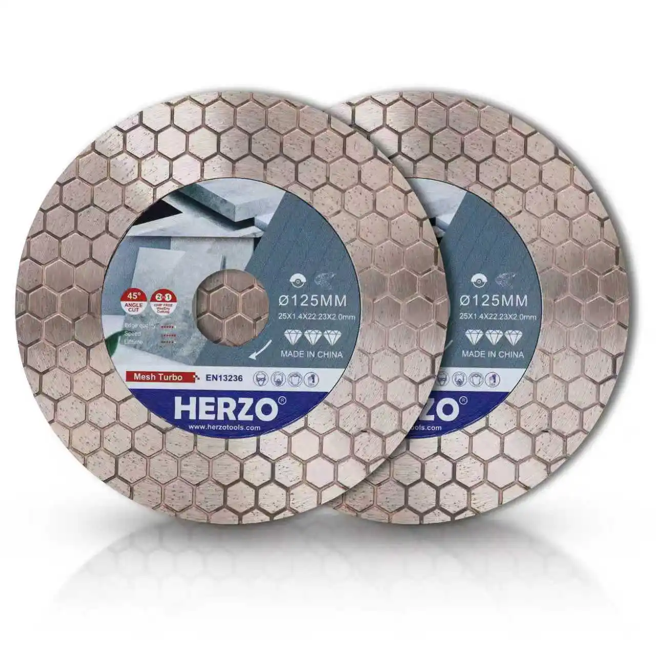 

Набор из 2 предметов HERZO, алмазный отрезной диск 125 мм, многофункциональная режущая пила, резак для плитки и керамики, подходит для угловой шлифовальной машины