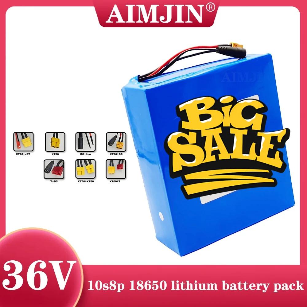 

36V 30000mAh 18650 Class A lithium 10S8P battery pack, 1500W high power built-in BMS，for various energy storage backup