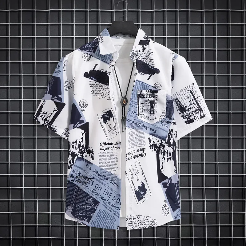Men's Quick Drying Breathable Comfortable Suit Casual Flower Shirt Beach Shorts Two-piece Set Couple Vacation Style