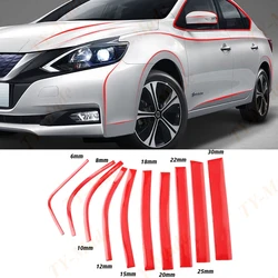 3Meters Bright Red Exterior Car Chrome Body Strip Bumper Auto Door Protective Moulding Trim Sticker 6MM 10MM 15MM 20MM 25MM 30MM