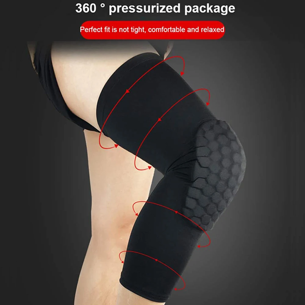 1 PC Rodilleras de compresión Mangas largas para piernas Soporte de rodilla Protección para baloncesto, fútbol, voleibol, correr, ciclismo