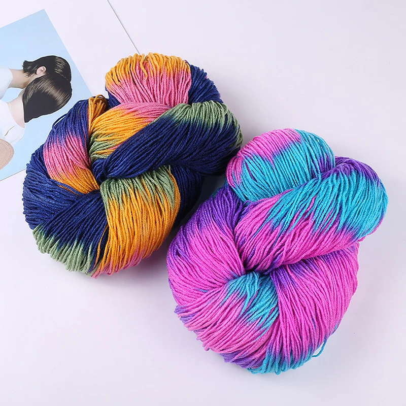 1pcs 50g/roll Soft Duan Dyed Wool Crochet Yarn Soft Yarn For Diy Knitting Sweater Scarf Cardigan Hand Woven Colored Wool Thread