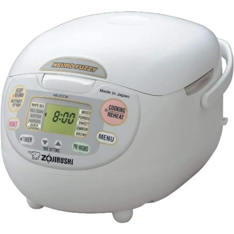 Zojirushi หม้อหุงข้าว Neuro Fuzzy NS-ZCC18และเครื่องอุ่น10ถ้วยสีขาวพรีเมี่ยมชุดเฟอร์นิเจอร์ทำจากญี่ปุ่น